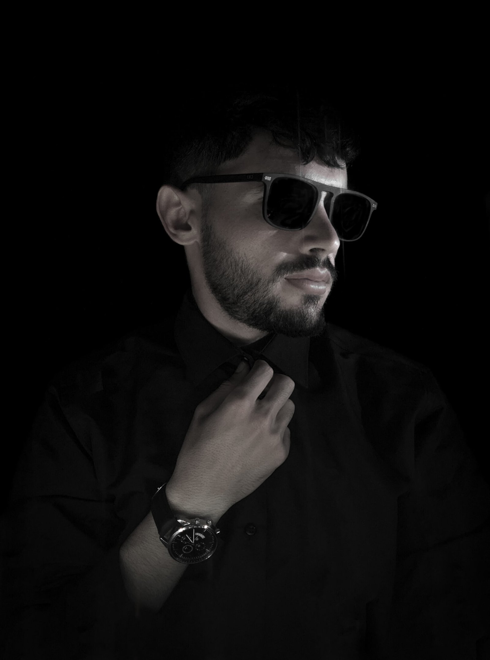 Low key portrait of a man